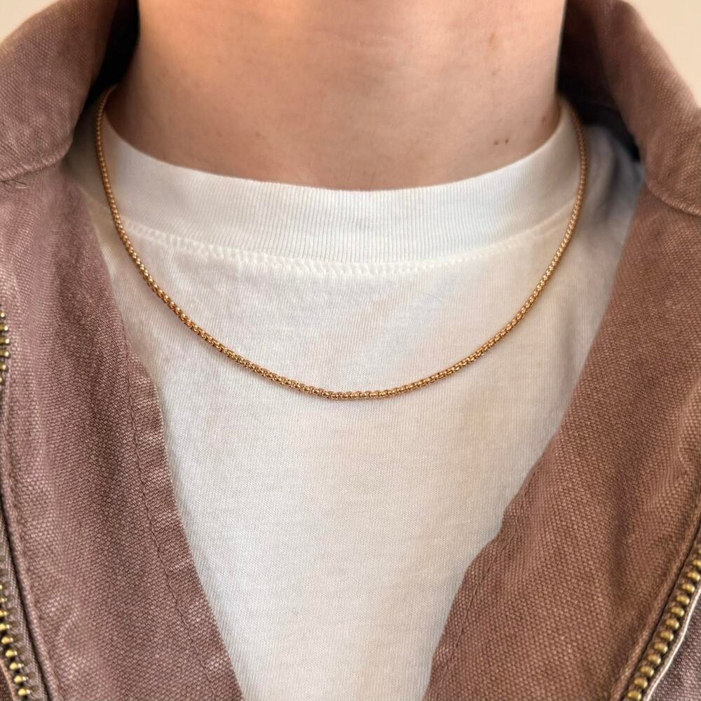 Y2K Rose Gold Chain Necklace 2000s Vintage Retro Style Unisex Jewelry